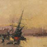 Galien-Laloue, Eugène (1854 Paris - 1941 Chérence). Abendstimmung im Hafen - Foto 1