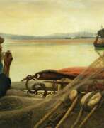 William Henry Bartlett. Bartlett, William Henry (1858 - 1932). Fischer im Boot