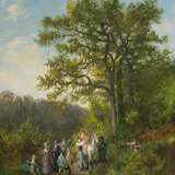 Noel, Jules Achille (1813 Quimper - 1881 Algier). Sonntäglicher Ausflug in bewaldeter Landschaft - фото 1