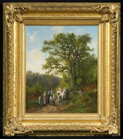 Noel, Jules Achille (1813 Quimper - 1881 Algier). Sonntäglicher Ausflug in bewaldeter Landschaft - фото 2