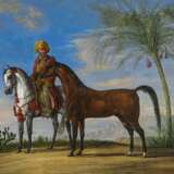 Orientalist (19. Jahrhundert). Arabischer Reiter mit seinen zwei Pferden - photo 1