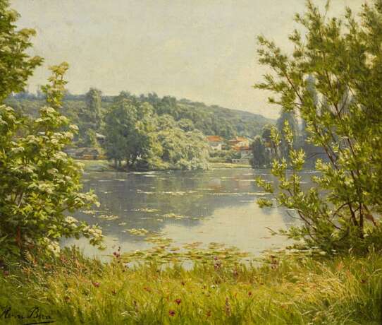Biva, Henri (1848 Paris - 1928 Paris). Sommerliche Flusslandschaft - photo 1