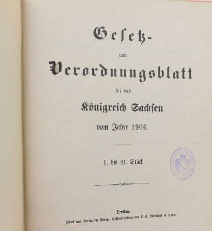 Gesetz- und Verordnungsblatt 1848/95 und 1906 - Foto 2