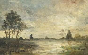 Vollon, Antoine (1833 Lyon - 1900 Paris). Landschaft unter Gewitterhimmel