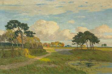 Müller-Kaempff, Paul (1861 Oldenburg - 1941 Berlin). Sommerliche Landschaft in Mecklenburg