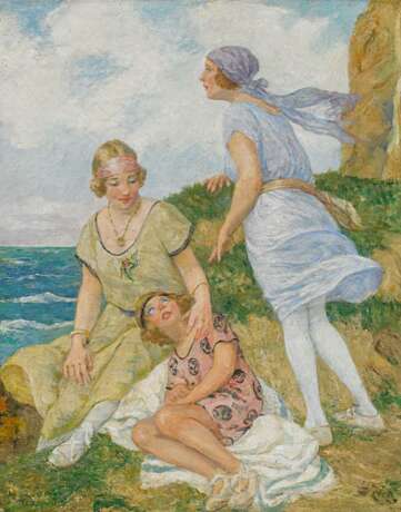 Zier, Edouard Francois (1856 Paris - 1924 Thiais). Drei Frauen am Meer - Foto 1