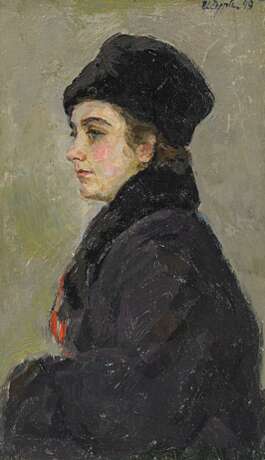 Gurvic, Iosif Michajlovic (1907 Kisinev - 1992 Moskau). Portrait einer Dame mit Pelzmütze - photo 1