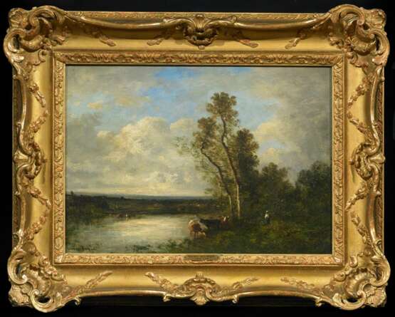 Dupré, Victor (1816 Limoges - 1879 Paris). Weite Landschaft mit Kühen am Wasser - фото 2