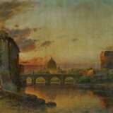 Wuttke, Carl (1849 Trebnitz - 1927 München). Rom. Dämmerlicht am Tiberufer mit Blick auf die Engelsburg und den Vatikan - фото 1