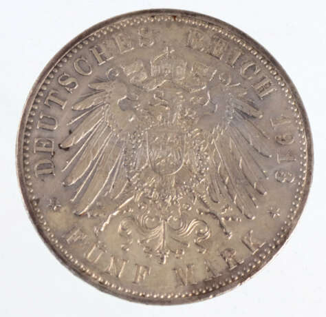 5 Mark Wilhelm II Preussen 1913A - photo 2