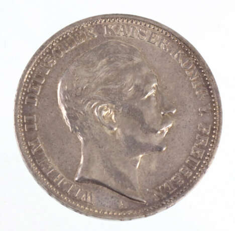 3 Mark Wilhelm II Preussen 1912A - фото 1