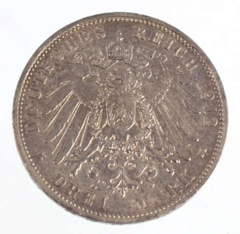 3 Mark Wilhelm II Preussen 1912A - Foto 2