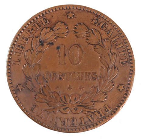 10 Cent Frankreich 1876A - фото 2
