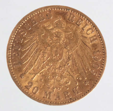 Goldmünze 20 Mark Wilhelm II Preussen 1905J - Foto 2