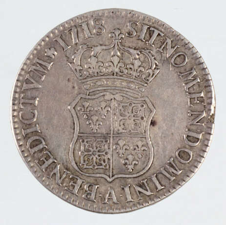 1 Ecu Königreich Frankreich 1718 - фото 2