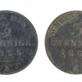 2 x 3 Pfennige Reuss jüngerer Linie 1855 / 1862 A - photo 1