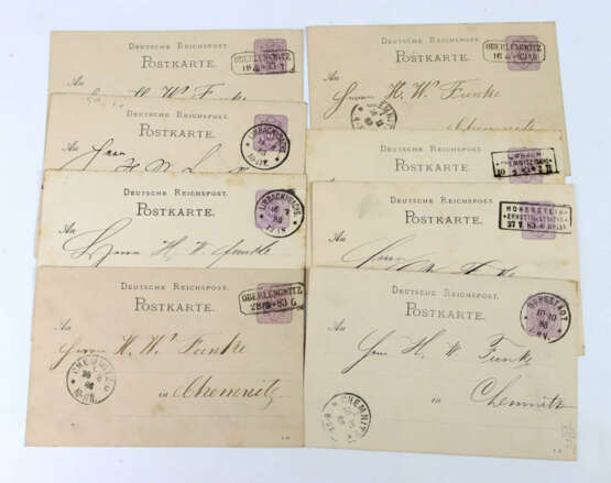 8 Postkarten Sachsen 1883 - Foto 1