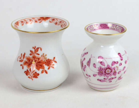 Meissen 2 Miniatur Vasen *Indisch Malerei* - photo 1