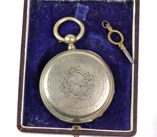 Schlüssel Taschenuhr um 1880 - Silber - Foto 2