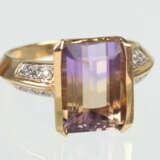 Amethyst Citrin Ring mit Brillanten - Gelbgold 585 - photo 1