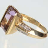 Amethyst Citrin Ring mit Brillanten - Gelbgold 585 - photo 2