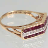 Rubin Ring mit Diamanten - Gelbgold 333 - photo 2