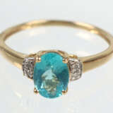 Apatit Ring mit Brillant - Gelbgold 585 - фото 1