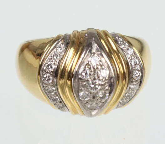 Ring mit 21 Brillanten - Gelbgold 750 - Foto 1