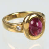 Turmalin Ring mit Brillanten - Gelbgold 750 - Foto 2