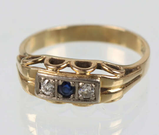 Saphir Diamant Ring - Gelbgold 585 - photo 1