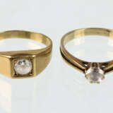 2 Damen Ringe mit Besatz - Gelbgold 333 - Foto 1