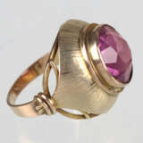 Ring mit Rubin Synthese - Gelbgold 333 - Foto 2