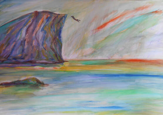 прыжок Whatman paper Watercolor Expressionism Marine art 2021 - photo 1