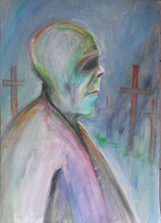 Painting “why did you stop coming to the grave?”, Whatman paper, Watercolor, Expressionist, Mythological, 2021 - photo 1