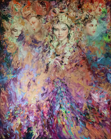 Painting “Indonesian fantasy”, Canvas, Oil paint, Impressionist, art deco, Cyprus, 2021 - photo 1