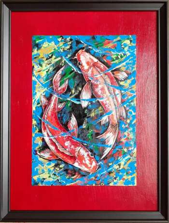 Painting “ART-FISH”, Fiberboard, Lacquer, Abstract Expressionist, Animalistic, Russia, 2021 - photo 1