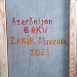 Gemälde „Husky und seine Freunde“, Leinwand auf dem Hilfsrahmen, Ölfarbe, Modernismus, Alltagsleben, Aserbaidschan, 2021 - Foto 7