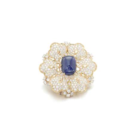 Sapphire and diamond brooch - photo 1