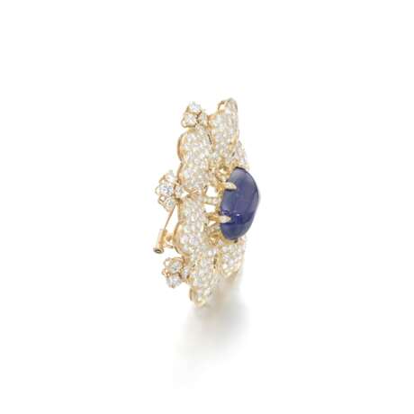 Sapphire and diamond brooch - photo 2