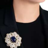 Sapphire and diamond brooch - photo 4