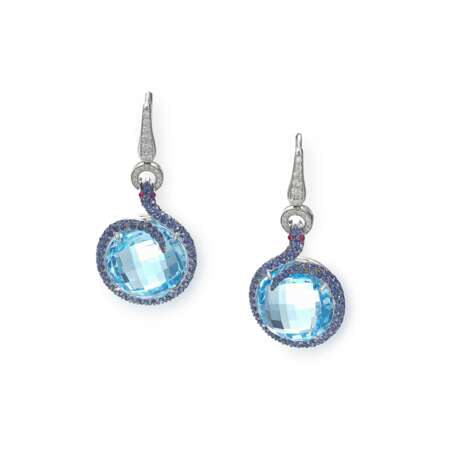 Pair of gem set and diamond earrings, Michele della Valle - фото 1