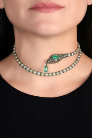 Gem set and diamond choker - photo 4