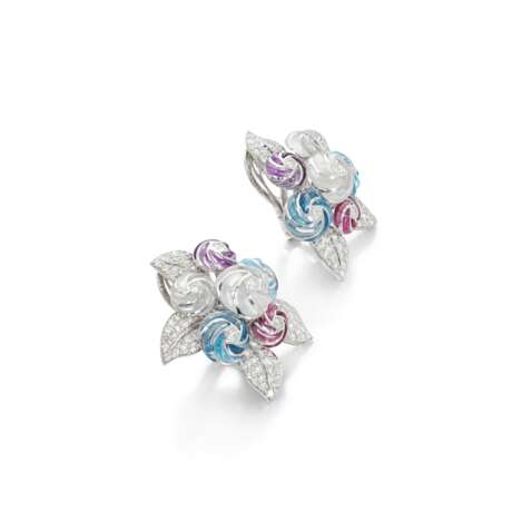 Pair of gem set and diamond earrings, Michele della Valle - фото 2