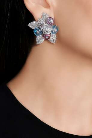 Pair of gem set and diamond earrings, Michele della Valle - photo 4
