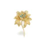 Gold and turquoise brooch, Mauboussin - Foto 1