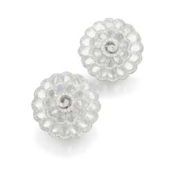 Pair of moonstone and diamond earrings, Michele della Valle