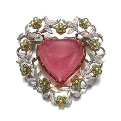 Tourmaline, emerald and diamond brooch, Gianmaria Buccellati