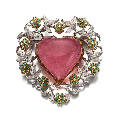 Tourmaline, emerald and diamond brooch, Gianmaria Buccellati - фото 1