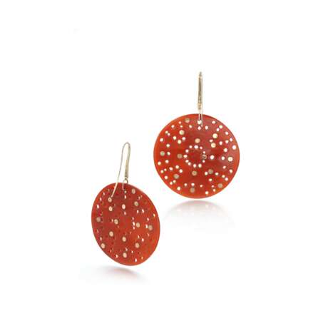 Pair of carnelian and diamond earrings, Michele della Valle - photo 3