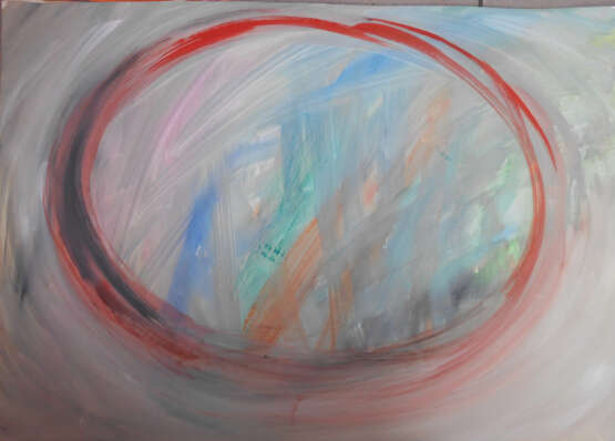 Painting “magic oval”, Whatman paper, Watercolor painting, Abstract Expressionist, Mythological, 2021 - photo 1